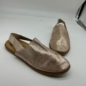 Sorel Ella Slingback Metallic Leather Mules Champagne Rose Gold Womens 8
